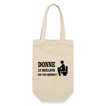 Gib dein Bestes - Geschenkbeutel für Flaschen - Natur - Vorne