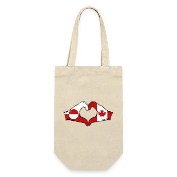 Drapeau du Canada Groenland, Mains en forme de cœur - Sac à bouteille - nature - Devant