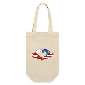Greenland USA Flag Hands Heart Shape Used - Gift Bag for Bottles - nature - Front