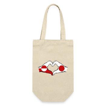 Drapeau du Groenland Japon Mains Forme de cœur - Sac à bouteille - nature - Devant