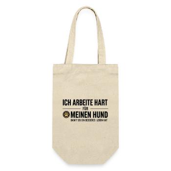 Harte Arbeit für meinen Hund - Geschenkbeutel für Flaschen - Natur - Vorne