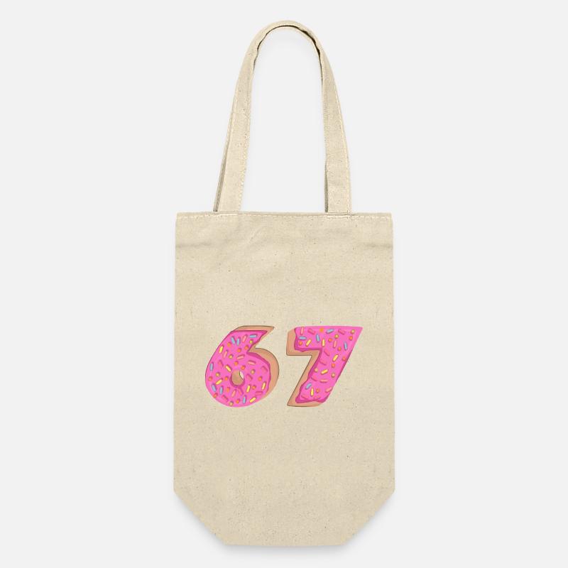 67 - Sixty Seven Number 67 Donut I-ce Cream Meme - Geschenkbeutel für Flaschen - Natur