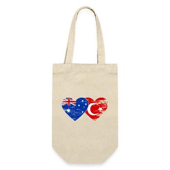 Australien Türkei Flagge Herz used - Geschenkbeutel für Flaschen - Natur - Vorne