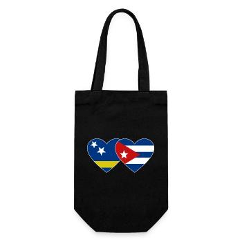 Curacao Kuba Flagge Herz - Geschenkbeutel für Flaschen - Schwarz - Vorne