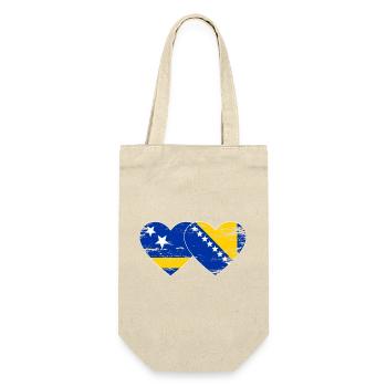 Curacao_Bosnien_Flagge_Herz_used - Gift Bag for Bottles - nature - Front