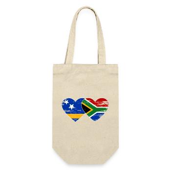 Curacao South Africa Flag Hands Heart Shape - Gift Bag for Bottles - nature - Front