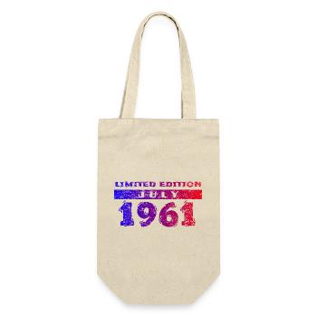 65th Birthday Limited Edition 07/1961 - Gift Bag for Bottles - nature - Front