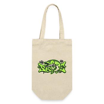 Hecht Graffiti Grafik - Geschenkbeutel für Flaschen - Natur - Vorne