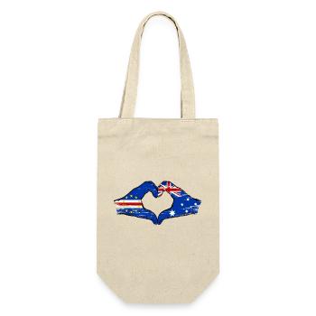 Mains du drapeau australien du Cap-Vert en forme de cœur utilisées - Sac à bouteille - nature - Devant