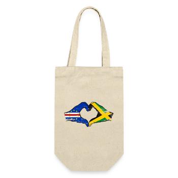 Cape Verde Jamaica flag hands heart shape used - Gift Bag for Bottles - nature - Front