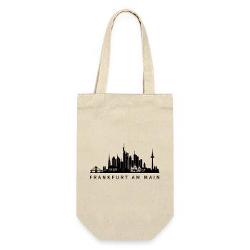 Skyline Frankfurt am Main - Geschenkbeutel für Flaschen - Natur - Vorne