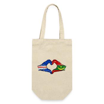 Drapeau du Cap-Vert Mauritanie Mains en forme de cœur - Sac à bouteille - nature - Devant