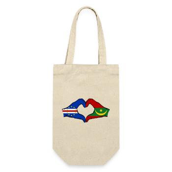 Cape Verde Mauritania Flag Hands Heart Shape - Gift Bag for Bottles - nature - Front