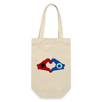 Albania Nazar Flag Hands Heart Shape - Gift Bag for Bottles - nature - Front
