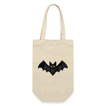 Fledermaus Pixel - Geschenkbeutel für Flaschen - Natur - Vorne