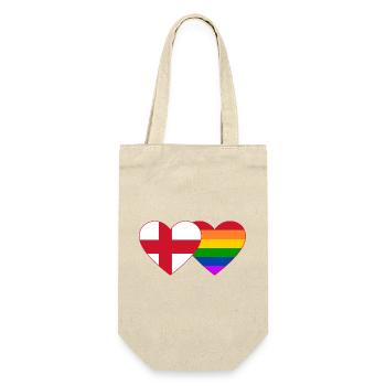 England Regenbogen Flagge Herz - Geschenkbeutel für Flaschen - Natur - Vorne