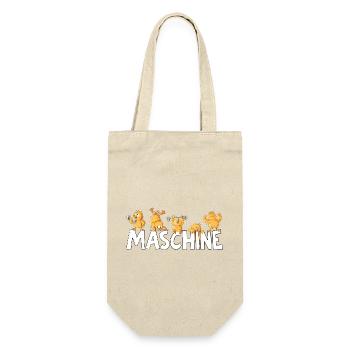 Maschine Küken Workout Fitness Kraftsport Humor - Geschenkbeutel für Flaschen - Natur - Vorne