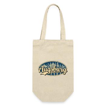 Augsburg Vintage Stadtmotiv - Geschenkbeutel für Flaschen - Natur - Vorne