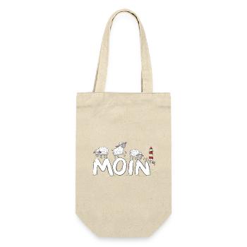 Moin Schafe Leuchtturm Nordsee Küstenhumor - Geschenkbeutel für Flaschen - Natur - Vorne