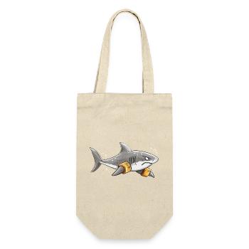Hai Schwimmflügel Schwimmlehrer Meer Humor - Geschenkbeutel für Flaschen - Natur - Vorne