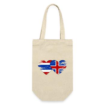 Thailand Island Flagge Herzform used - Geschenkbeutel für Flaschen - Natur - Vorne
