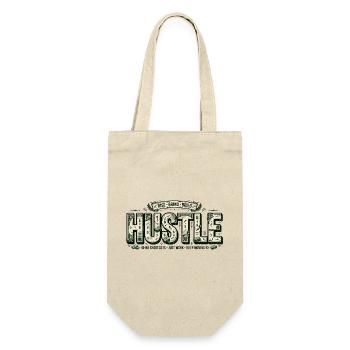 Hustle-Banknoten-Mosaik - Geschenkbeutel für Flaschen - Natur - Vorne