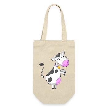bande dessinée de vache curieuse - Sac à bouteille - nature - Devant