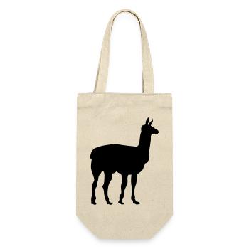 lama - Geschenkbeutel für Flaschen - Natur - Vorne