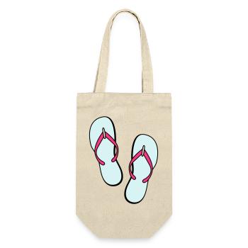 flip flops sommer beach strand party - Geschenkbeutel für Flaschen - Natur - Vorne