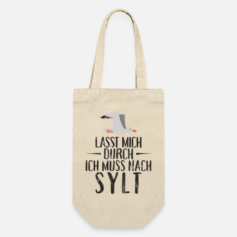Lasst mich durch ich muss nach Sylt Möwe - Geschenkbeutel für Flaschen - Natur