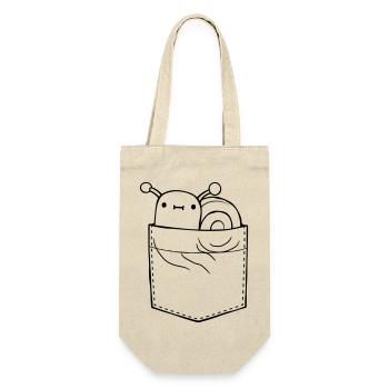 Unterwegs Schnecke Hemdtasche - Geschenkbeutel für Flaschen - Natur - Vorne