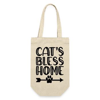 Cats Bless Home - Gift Bag for Bottles - nature - Front