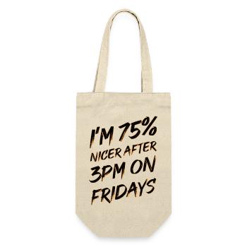 Drôle 75% Happy Fridays après 15h - Sac à bouteille - nature - Devant
