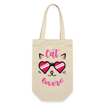 Cat Lover Heart Sunglasses - Gift Bag for Bottles - nature - Front