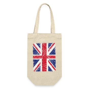 Union Jack - Geschenkbeutel für Flaschen - Natur - Vorne