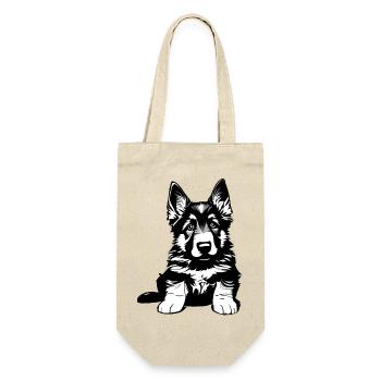 German Shepherd Dog Owner Dog Puppy - Gift Bag for Bottles - nature - Front
