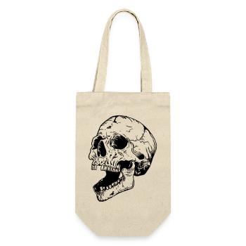 Totenkopf - Geschenkbeutel für Flaschen - Natur - Vorne