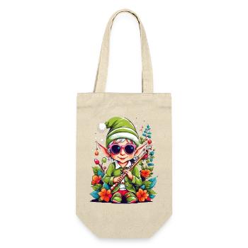 Elf with flute - Gift Bag for Bottles - nature - Front