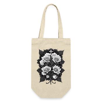 Holy Cross with Roses Rosary Blossoms Blossom - Gift Bag for Bottles - nature - Front