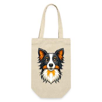 Focused Border Collie Herding Sheep - Gift Bag for Bottles - nature - Front