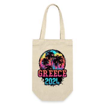 Greece 2024 Team Palm Trees Multicolored - Gift Bag for Bottles - nature - Front