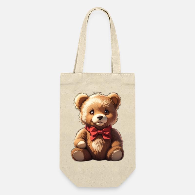 Teddybär - Geschenkbeutel für Flaschen - Natur