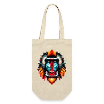 Mandrill-Affe - Geschenkbeutel für Flaschen - Natur - Vorne