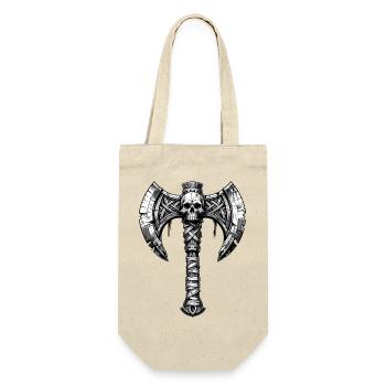 Design de crâne de hache lançant une hache - Sac à bouteille - nature - Devant