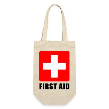 First Aid Medical Cross Sicherheitssymbol Vektor-Symbol - Geschenkbeutel für Flaschen - Natur - Vorne