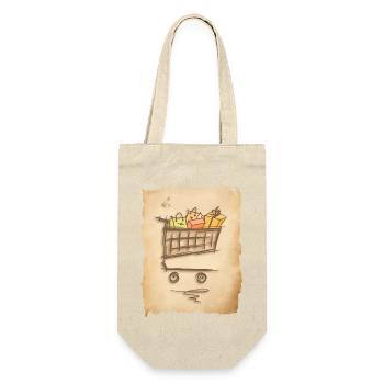 Einkaufswagen mit Geschenken Einkaufstüten - Geschenkbeutel für Flaschen - Natur - Vorne