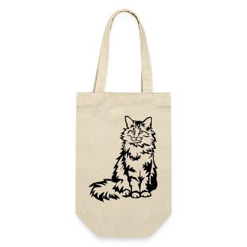 Norwegische Waldkatze - Geschenkbeutel für Flaschen - Natur - Vorne