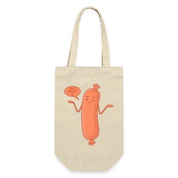 Wurst Bockwurst - Weil's wurscht is - Geschenkbeutel für Flaschen - Natur - Vorne