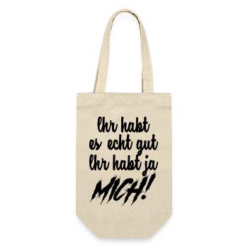 Lustiger Spruch Bild Witzig Humor Geschenkidee - Geschenkbeutel für Flaschen - Natur - Vorne