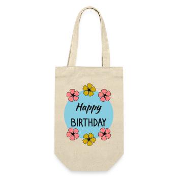 1. 1 Jahr. 1. JUBILÄUM. 1-JÄHRIGES JUBILÄUM - Geschenkbeutel für Flaschen - Natur - Vorne